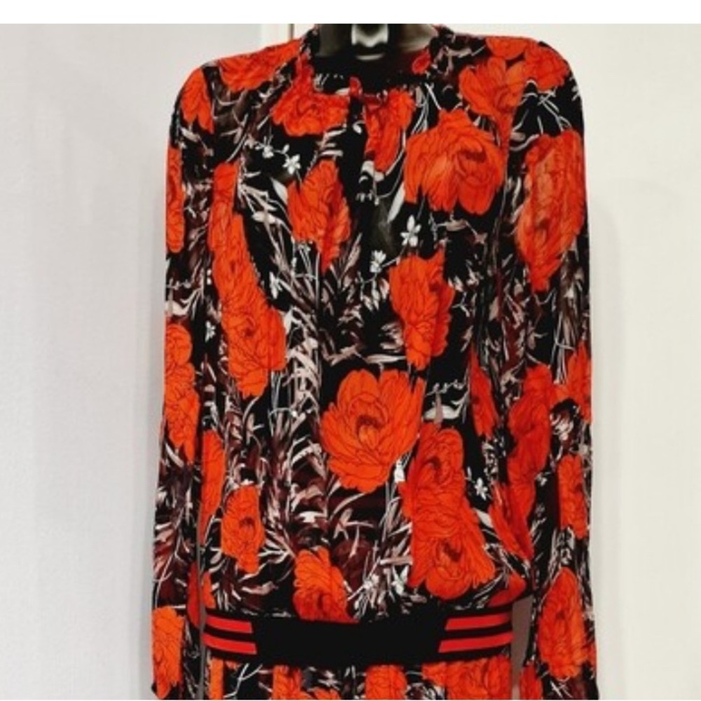 BEATE HEYMANN red floral blouse